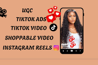 create organic ugc shoppable tiktok video for tiktok shop, ads and ig shop page