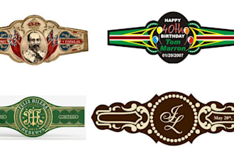 make premium cigar logo, bands, labels, brands, and box design
