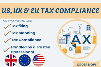 do US, UK, and eu tax filing, tax planing, tax compliance for your business