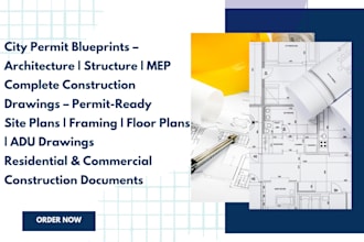 architect city permit blueprint framing plan adu permit mep construction drawing