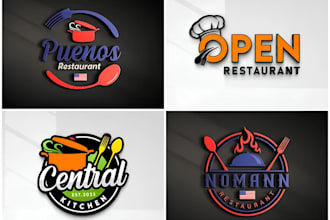 do modern food, drinks, coffee shop and restaurant logo design