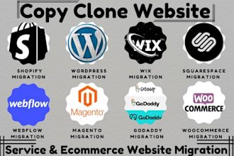 clone wix migrate shopify to godaddy squarespace ecwid woocommerce to shopify