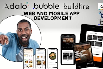 build bubble io adalo web mobile apps for saas, mvp, bubble adalo marketplace