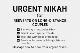 do urgent nikah for reverts or long distance couples