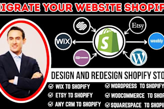 migrate clone any ecommerce website to shopify design and redesign shopify store