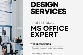 design a modern and professional resume or CV