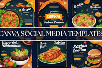 design canva social media graphics and editable social media templates for brand