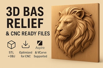 create 3d bas relief models for cnc, vcarve, aspire, gcode, and wood carving