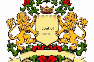 do heraldic ally accurate coat of arms, family crest, heraldic logo design