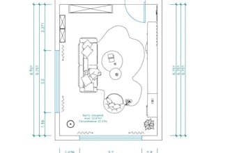 create a 2d interior floor plan with furniture layout