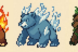 create custom pokémon or fakemon pixel art for you