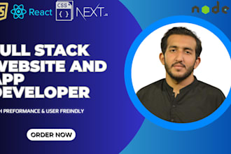 build react js, next js, frontend, full stack website or app with clean design