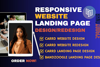 design, redesign carrd website, carrd landing page and bandzoogle landing page