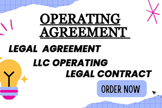 write legal agreement legal contract llc operating agreement, nda contracts