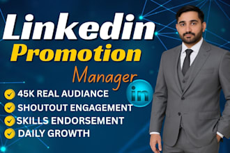 organic shoutout your linkedin content, post with my 45k followers, engage