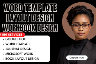 format, edit google docs word templates journal layout design workbook calendar