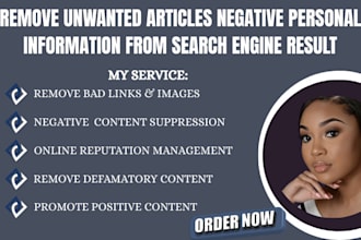 remove unwanted articles negative personal information from search engine