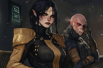 make fantasy and dnd illustration in my style