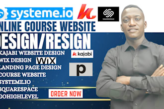 build kajabi website, membership website, coaching  website, ghl, course upload
