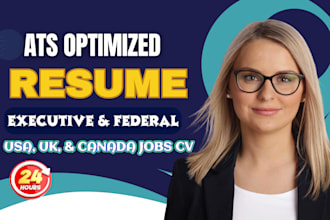 write, design, ats resume, executive CV, federal usajobs resume