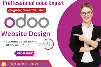 migrate, clone, transfer website to odoo,crm erp, odoo website customization v18