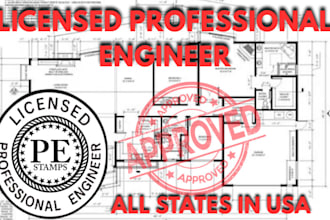 draw licensed engineer architectural pe stamped drawing for newyork california