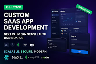 build a custom saas app with nextjs, mern stack, dashboard and auth system