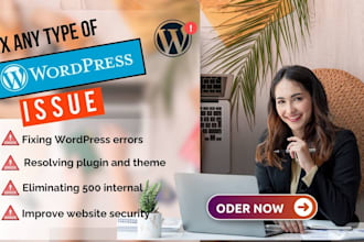 fix troubleshoot and resolve any wordpress errors, bugs, or issues