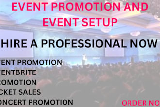 set up your event on eventbrite, manage your eventbrite platform and promotion