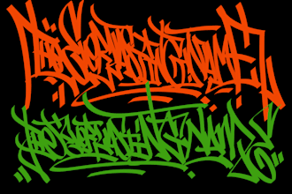 create simple lettering graffiti style with flow master