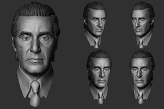 realistic 3d head model zbrush sculpted bust pbr textures 3d printable stl obj