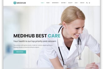 develop professional telemedicine website, fitness website, doctor website
