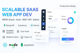develop a scalable saas web app using mern stack with auth, API and dashboard