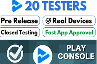 provide real 6, 12 testers or 20 testers for google play console closed testing