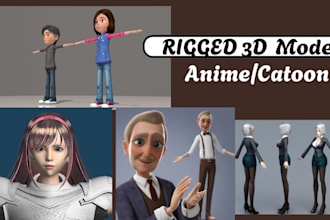 create a rigged 3d model of any anime or cartoon character