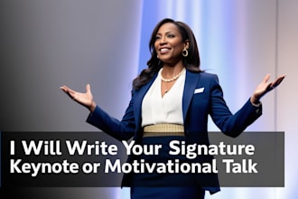 write your signature keynote talk with three tagline options