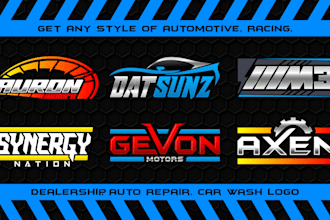design automotive, auto detailing, racing, repair, and car wash logo