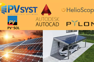 design solar permit plans, pv systems, carports with pylon, pvsol, and pvsyst