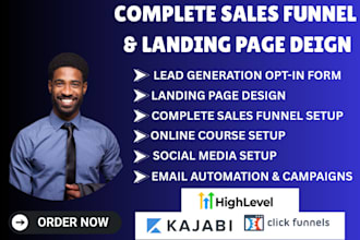 landing page sales funnel in systeme io clickfunnels gohighlevel kajabi kartra