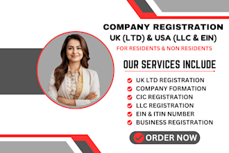 register UK ltd, US llc, company formation, ein, vat, utr, eori, itin help
