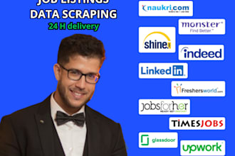 scrape job listings from indeed, glassdoor, or pole emploi