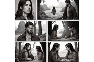 do comic illustration, manga page, manga panel, film frame, graphics novel