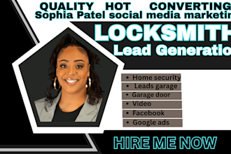 locksmith leads garage door home security  video ads facebook, google ads