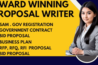 write rfp,rfq,rfi response, winning bid proposal and secure contracts or grants