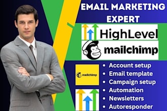 setup email marketing mailchimp campaign email template gohighlevel automation