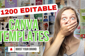 provide editable canva templates for brand, health, fashion, black friday
