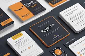 design amazon product insert card, thank you card , product feedback card