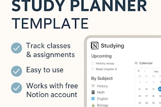 create a notion study planner or academic dashboard for students