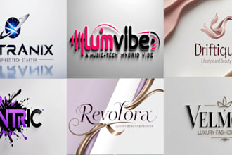 create custom modern logo design for business tech badge brand company