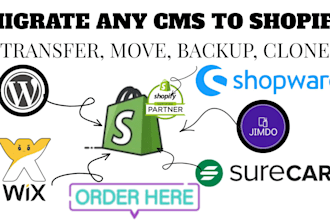 migrate wix to wordpress bigcommerce squarespace weebly store to shopify website
